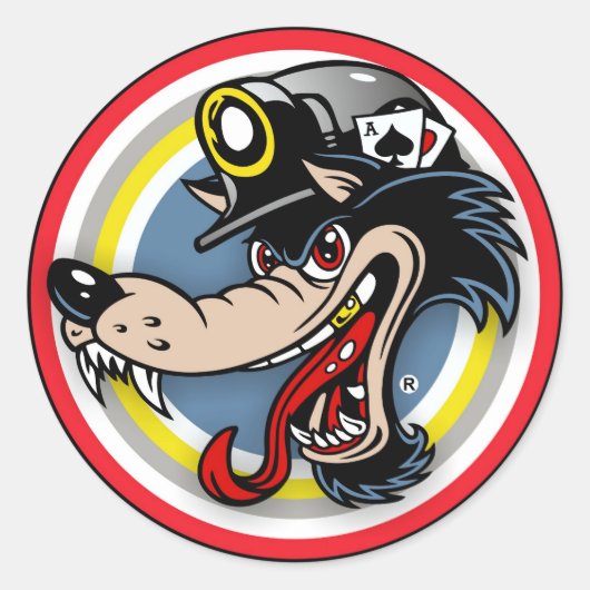 KOHLEWOLF RUNDER AUFKLEBER (Vorderseite)