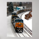 Kohlezug im Winter Poster (Vorne)