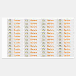 Kohlmeise Aquarell - 96 schmale Kinder Etiketten