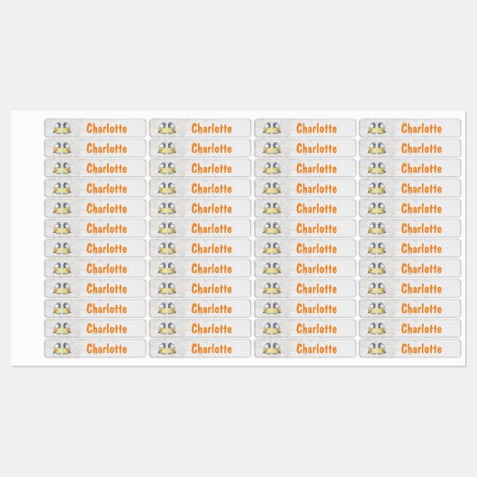 Kohlmeise Aquarell - 96 schmale Kinder Etiketten (Blatt)