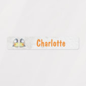 Kohlmeise Aquarell - 96 schmale Kinder Etiketten (Design 2)