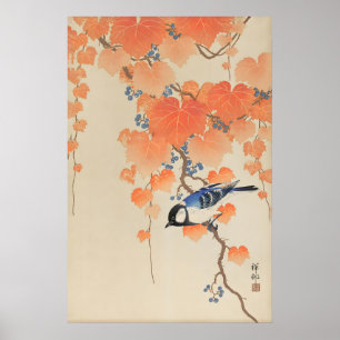 Kohlmeise Japanischer Kunstdruck  Ohara Koson Voge Poster