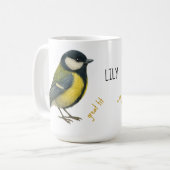Kohlmeise Personalisierter Vogeltasse Kaffeetasse (Vorderseite Links)