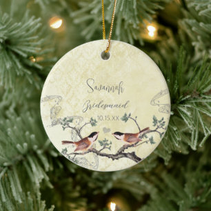 Kohlmeise Vintage Bird Maid of Honor Ornamente