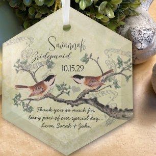 Kohlmeise Vintage Vogel Maid of Honor Ornamente