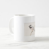 Kohlmeise Wasserfarbe gemalter Vogel Kaffeetasse (Vorderseite Links)