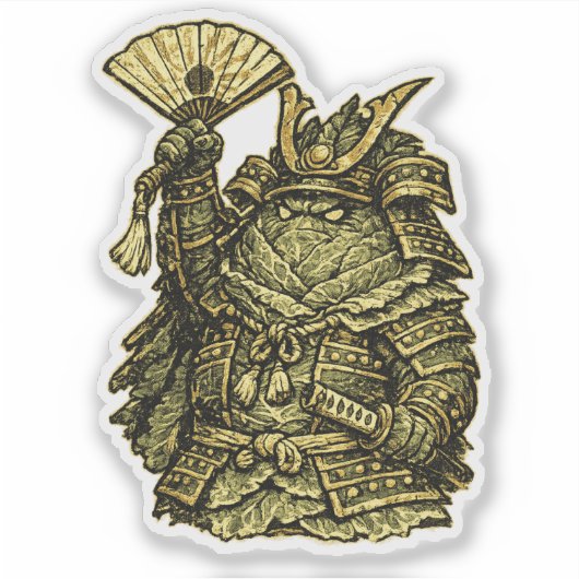 Kohloberst — Lustiger Gemüsekommandant Aufkleber (Vorderseite)