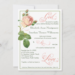 Kohlrose Gott ist Liebe Hochzeitseinladung Einladung