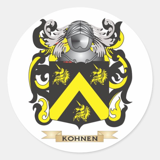 Kohnen-Wappen (Familienwappen) Runder Aufkleber (Vorderseite)