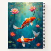 Koi and Waterlilies Pond Notizblock (Rückseite)