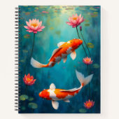 Koi and Waterlilies Pond Notizblock (Vorderseite)