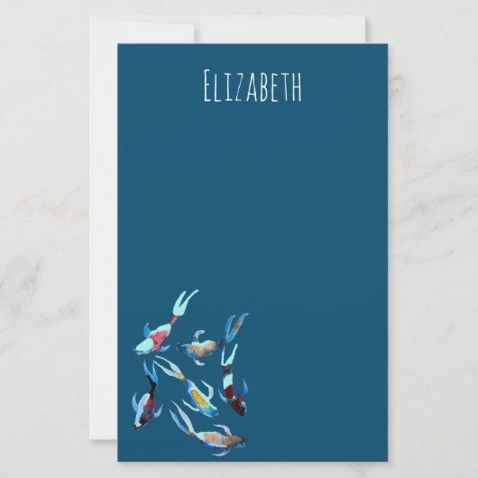 Koi Aquarell Briefpapier (Vorderseite)