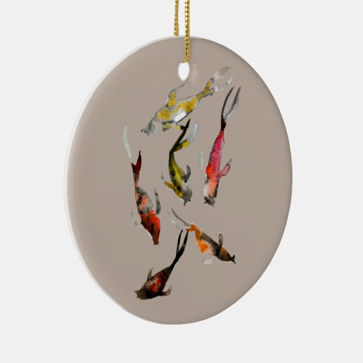 Koi-Aquarell Keramik Ornament (Rechts)