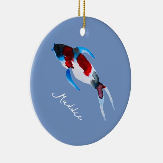 Koi Aquarell Keramik Ornament (Rechts)