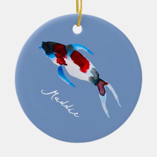 Koi Aquarell Keramik Ornament (Vorne)