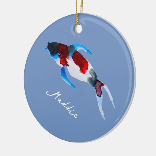 Koi Aquarell Keramik Ornament (Links)