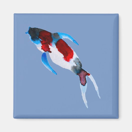 Koi Aquarell Kunst Magnet (Vorne)