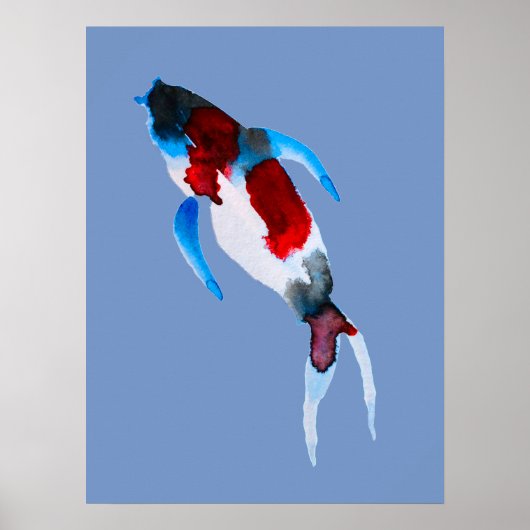 Koi Aquarell Kunst Poster (Vorne)