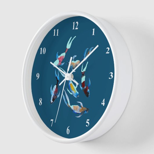 Koi Aquarell Uhr (Winkel)