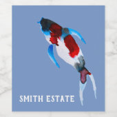 Koi Aquarell Weinetikett (Einzelnes Label)