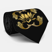 Koi Around Lotus Krawatte (Gerollt)
