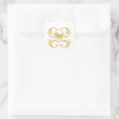 Koi Around Lotus Quadratischer Aufkleber (Tasche)