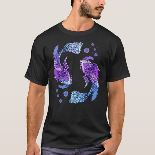 Koi Asian Carp Japanese Koi Carp Japan Pond Yin Ya T-Shirt (Vorderseite)