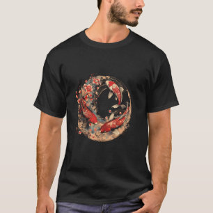 Koi Asiatischer Karpfen Koi Fisch Sakura Kirschblü T-Shirt
