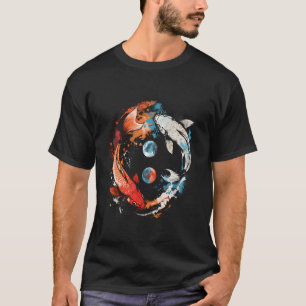 Koi Asiatischer Karpfen Yin Yang Japanischer Koi K T-Shirt