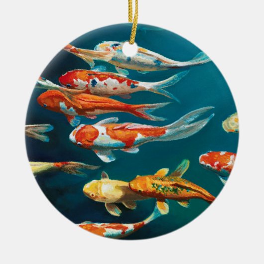 Koi Ballet - Keramik Ornament (Vorne)