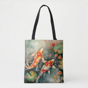 Koi befischt japanische Überdruck Tasche