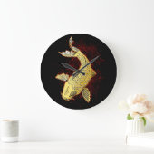 Koi Black Große Wanduhr (Zuhause)