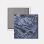 Koi (blau) magnet (Vorderseite/Rückseite)