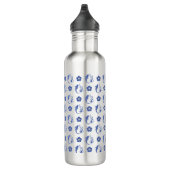 "Koi Blossom Crest: Serene Blue Edition" Edelstahlflasche (Rechts)