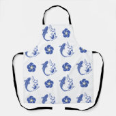Koi Blossom Crest: Serene Blue Edition Schürze (Vorderseite)
