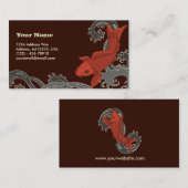 Koi (Brown-Hintergrund) Visitenkarte (Vorne/Hinten)
