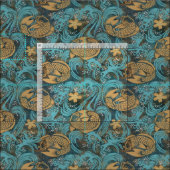 Koi Carp Aquamarin Stoff (Kachel)