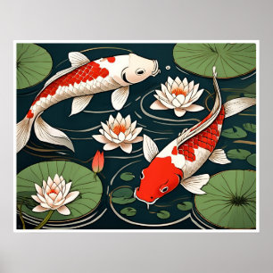Koi Carp Archival Print Poster
