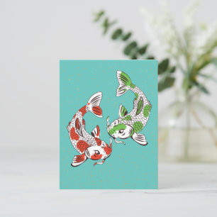 Koi Carp Feiertagspostkarte