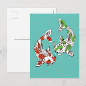 Koi Carp Feiertagspostkarte (Vorne/Hinten)