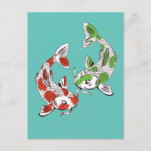 Koi Carp Feiertagspostkarte (Vorderseite)
