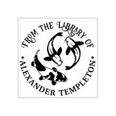 Koi Carp Fischbibliothek Buchname Gummistempel (Prägung)