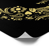 Koi Carp Fish Black Gold Printwerbung Poster (Ecke)