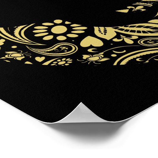 Koi Carp Fish Black Gold Printwerbung Poster (Ecke)