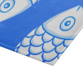 Koi Carp Fish Blue Abstrakte Schnittpappe Schneidebrett (Ecke)
