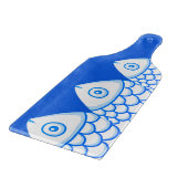 Koi Carp Fish Blue Abstrakte Schnittpappe Schneidebrett (Ecke)