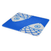 Koi Carp Fish Blue Abstrakte Schnittpappe Schneidebrett (Ecke)