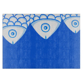 Koi Carp Fish Blue Abstrakte Schnittpappe Schneidebrett