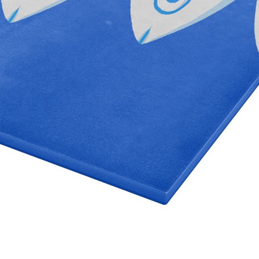 Koi Carp Fish Blue Abstrakte Schnittpappe Schneidebrett (Ecke)