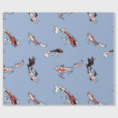 Koi Carp Fish Muster Geschenkpapier (Flach)